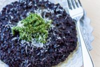 Black Pearl Risotto with Vibrant Kale Pesto