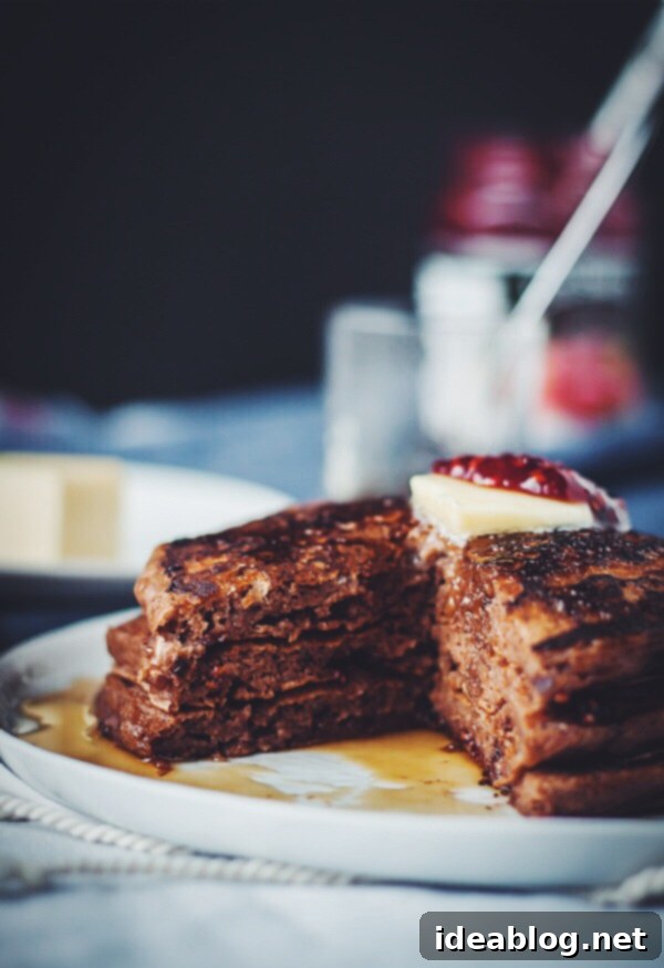 Luscious Chocolate Raspberry Swirl Pancakes 1 featured 10994
