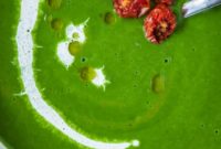 Garden Fresh Spinach Soup with Minted Peas and Cilantro