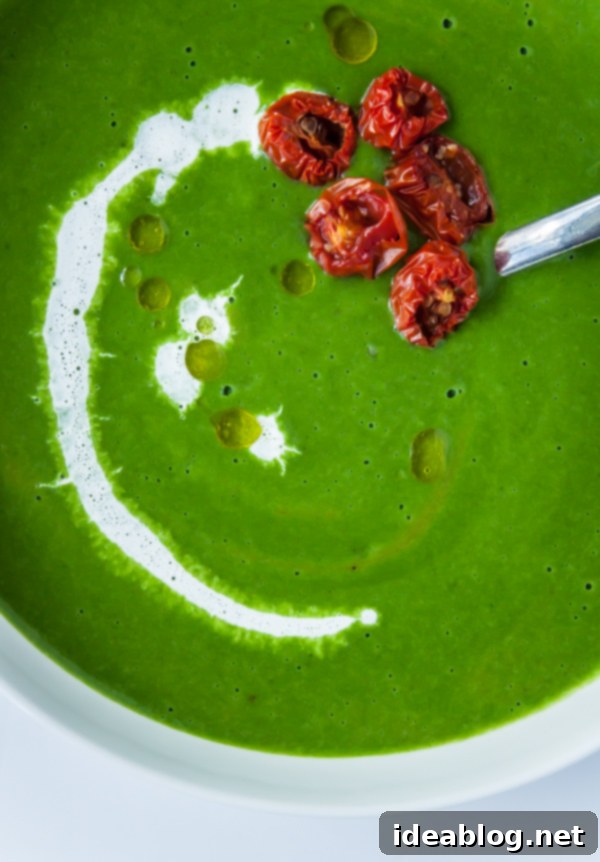 Garden Fresh Spinach Soup with Minted Peas and Cilantro 1 featured 12308