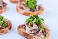 Sweet Pea and Prosciutto Crostini Bites