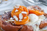 Decadent Challah French Toast with Roasted Apricots and Vanilla Mascarpone