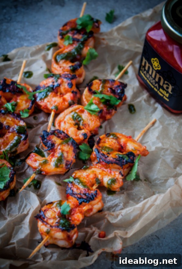 Fiery Harissa Shrimp Skewers with Zesty Basil Oil 1 featured 14406