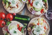 Spiced Feta Chicken Pitas with Cool Tzatziki