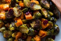 Cranberry Dijon Roasted Brussels and Squash