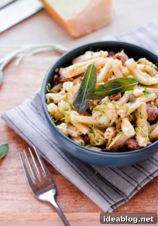 Strozzapreti with Pork Sausage, Crisp Brussels, and Fresh Sage 1 featured 18111