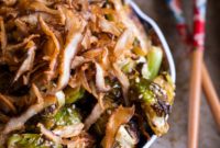Savory Asian Brussels Sprouts with Crispy Shiitake