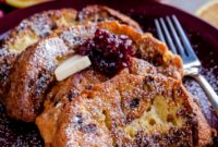 Decadent Panettone French Toast with Bright Cranberry Compote