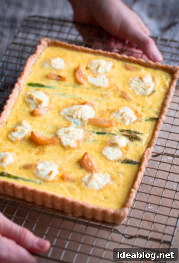 Tangy Goat Cheese and Asparagus Spring Quiche 1 featured 21404
