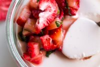 Basil-Kissed Strawberry Buttermilk Panna Cotta