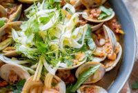 Chorizo and Ale Steamed Clams with Crisp Fennel Salad