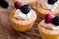 Golden Corn Cakes with Mascarpone Cloud and Berry Medley