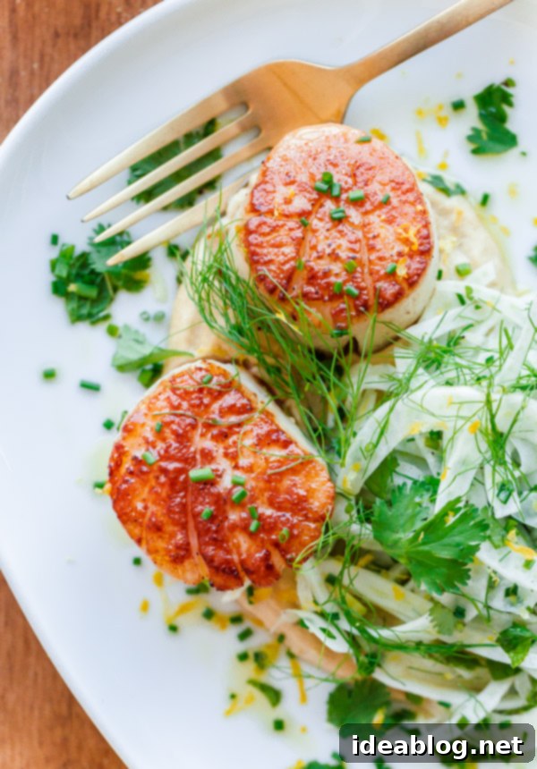 Mediterranean Scallops with Creamy Hummus & Crisp Fennel 1 featured 23872