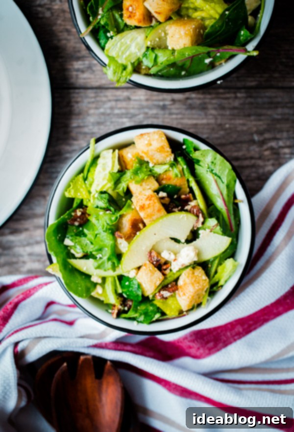 Sweet and Savory Apple Feta Pecan Salad with Sourdough Croutons 1 featured 26000