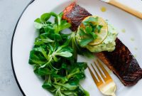 Spicy-Sweet Salmon with Creamy Avocado