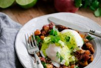 Crispy Chorizo Hash Benedict with Zesty Cilantro Hollandaise