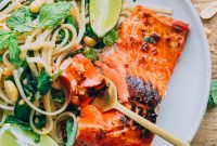 Sticky Glazed Salmon & Thai Noodle Salad