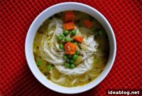 Comforting Chicken Rice Noodle Soup