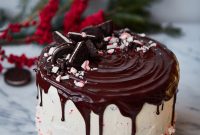 Peppermint Blizzard Crunch Cake