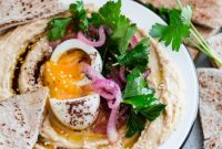 Gourmet Hummus with Jammy Egg and Sumac Kissed Onions