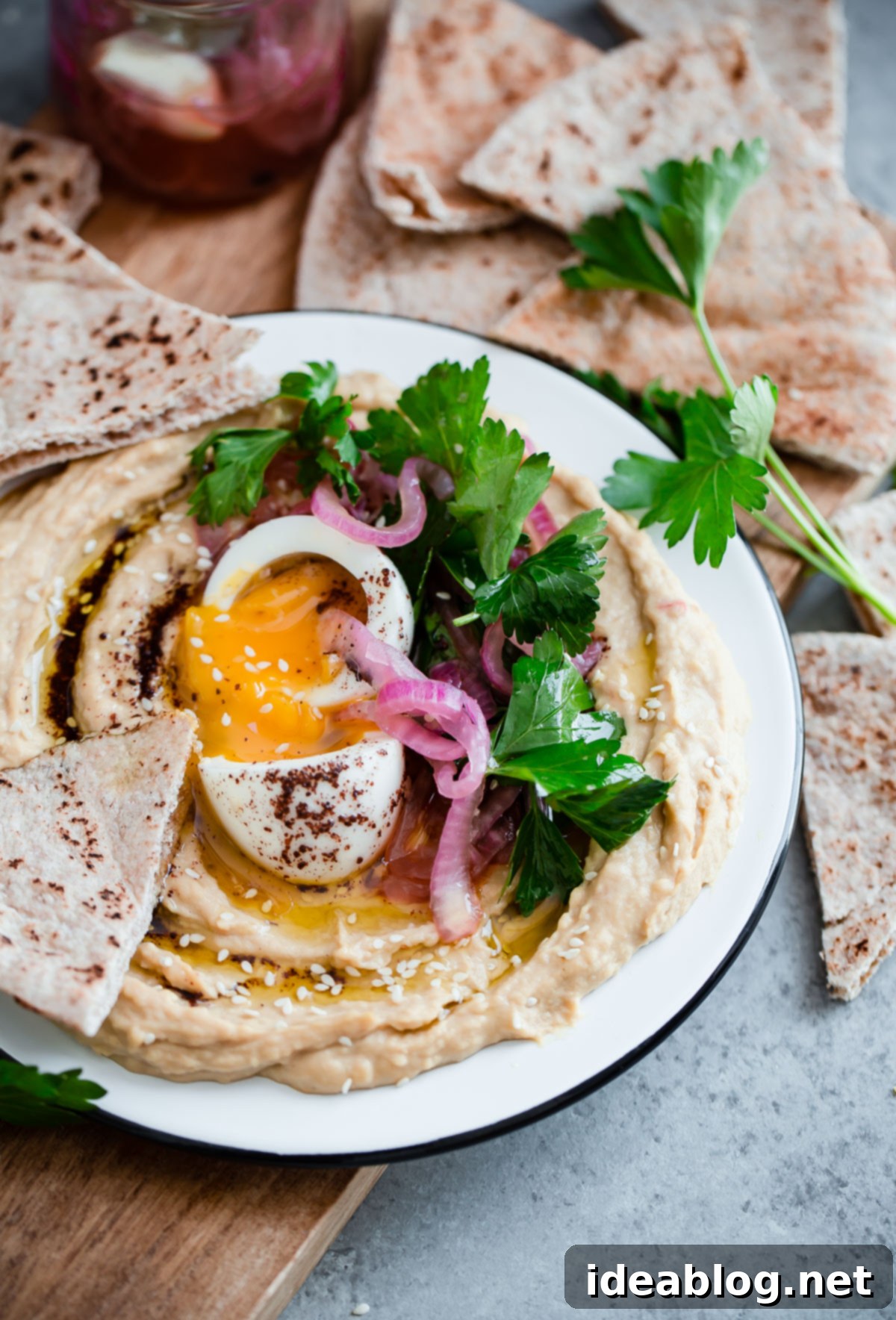 Gourmet Hummus with Jammy Egg and Sumac Kissed Onions 1 featured 34576