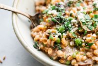 Simple Savory Mushroom Farro Risotto