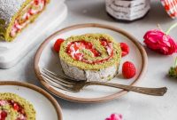 Vibrant Raspberry Matcha Roll Cake