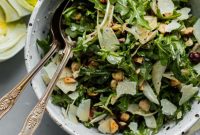 Shaved Fennel Arugula Salad with Parmesan, Toasted Hazelnuts & Sherry Vinaigrette