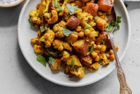 One-Pan Cauliflower Curry with Refreshing Raita