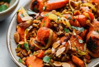 Roasted Golden Carrots with Savory Farro