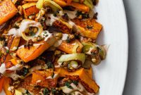 Zaatar Walnut Roasted Butternut Squash and Leeks with Orange Tahini
