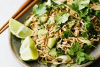 Fiery Peanut Noodles with Cool Cucumber