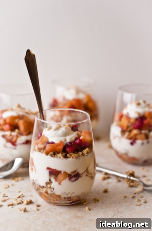 Honey-Kissed Yogurt Parfait with Tangy Cranberry-Apple Compote 1 featured 7574