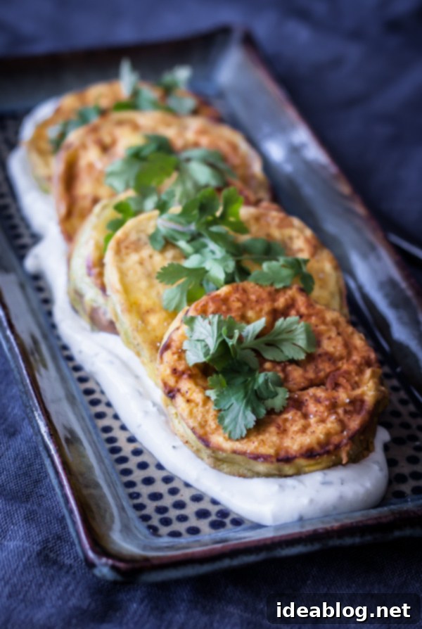 Crispy Eggplant with Creamy Roasted Garlic Yogurt 1 featured 9909