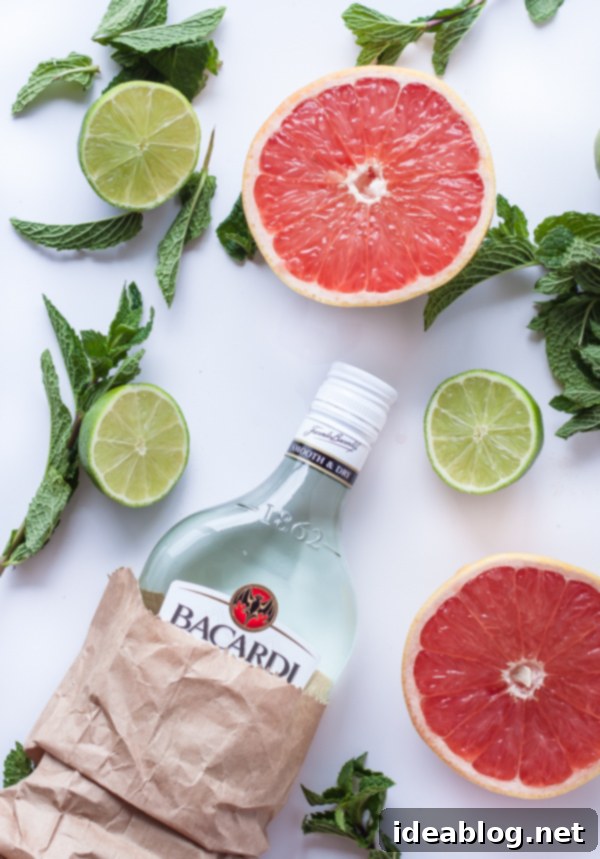 Zesty Grapefruit Mojito 3 Gin and Fresh Citrus