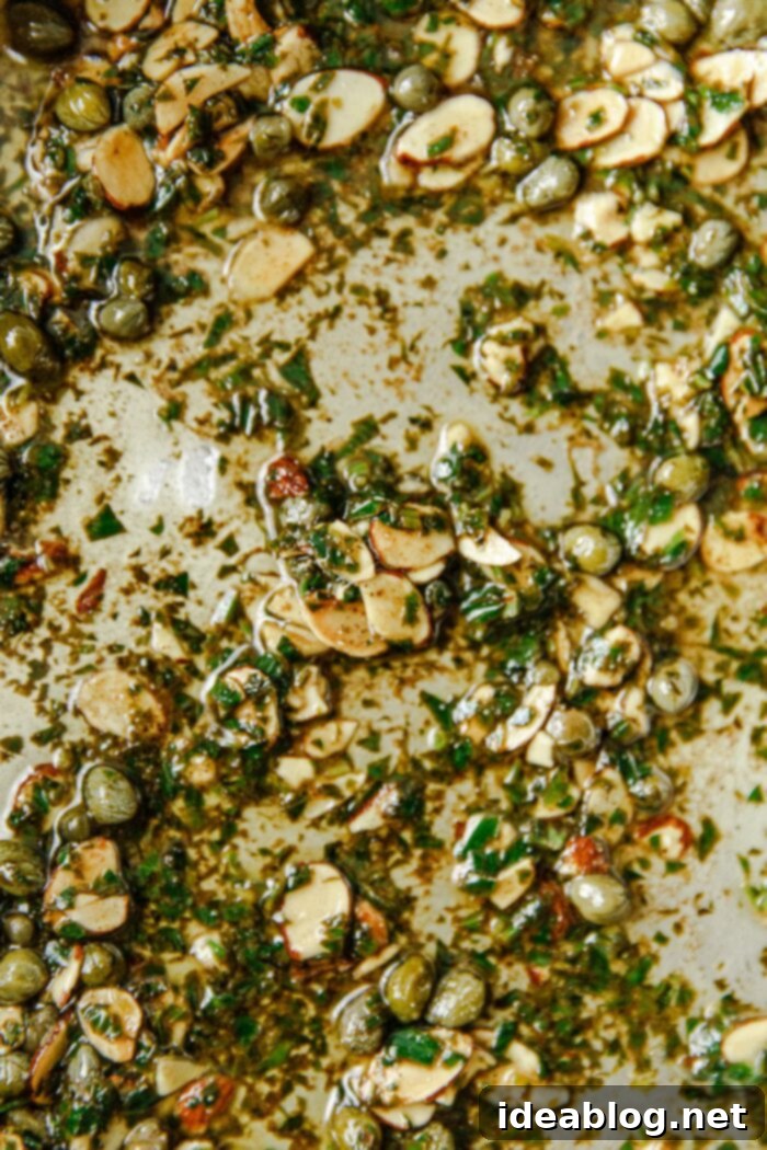 Almond-Kissed Trout 5 Trout Almondine Pan Sauce: Brown butter, almonds, capers, and parsley