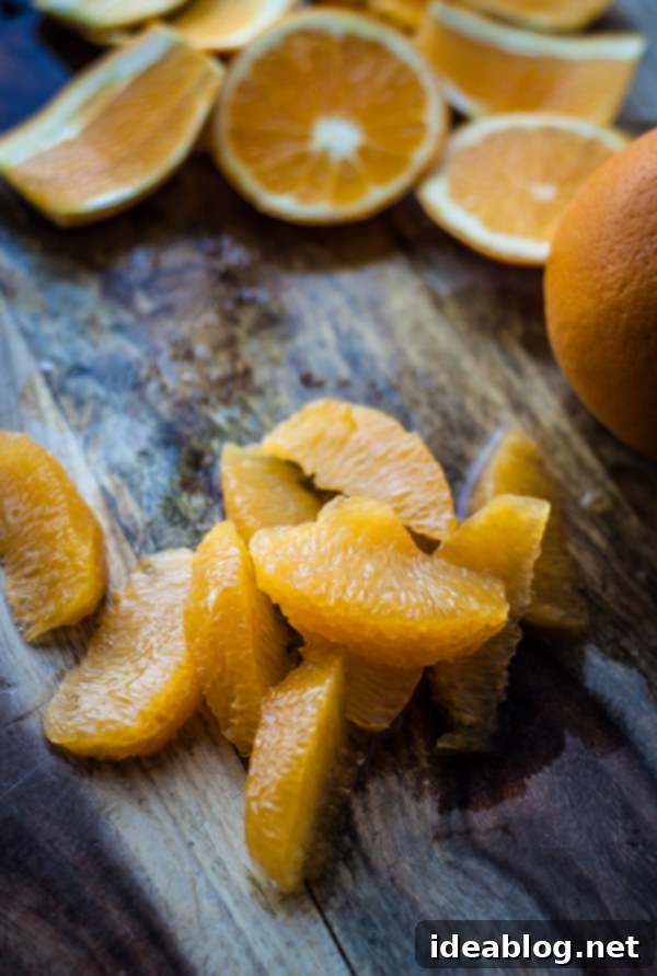 Zesty Orange Fennel Pecorino Salad 4 Bright orange segments for a vibrant salad