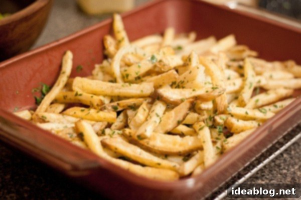 Quintessential Moules Frites 6 Crispy oven-baked fries, a perfect accompaniment to Moules Frites