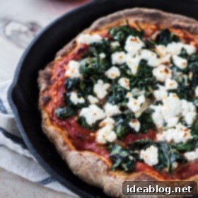 Fiery Feta Skillet Pizza 5 Spicy Harissa, Spinach and Feta Skillet Pizza