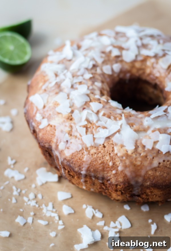 Zesty Coconut Cardamom Lime Bliss 5 Freshly baked Coconut Cardamom Lime Tea Cake ready to be glazed