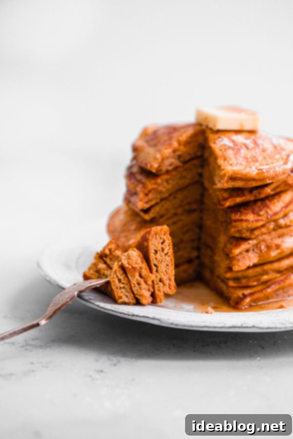 Pumpkin Souffle Pancakes. These lightly spiced pumpkin pancakes get their fluffy texture from the addition of whipped egg whites. A family favorite for years! Pumpkin Souffle Pancakes