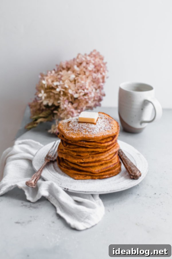Pumpkin Souffle Pancakes. These lightly spiced pumpkin pancakes get their fluffy texture from the addition of whipped egg whites. A family favorite for years! Pumpkin Souffle Pancakes