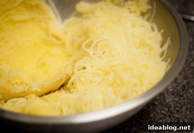 Ultimate Spaghetti Squash with Zesty Tomato Sauce and Meatballs 4 Cooked Spaghetti Squash