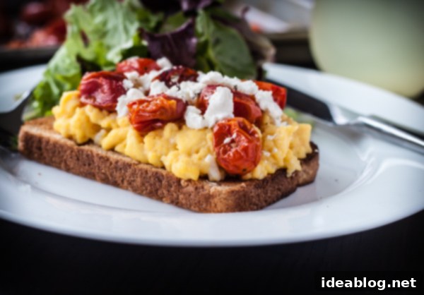 Velvety Scrambled Eggs with Sun-Kissed Tomatoes and Creamy Goat Cheese 5 Bain Marie Scrambled Eggs with Roasted Tomatoes and Goat Cheese