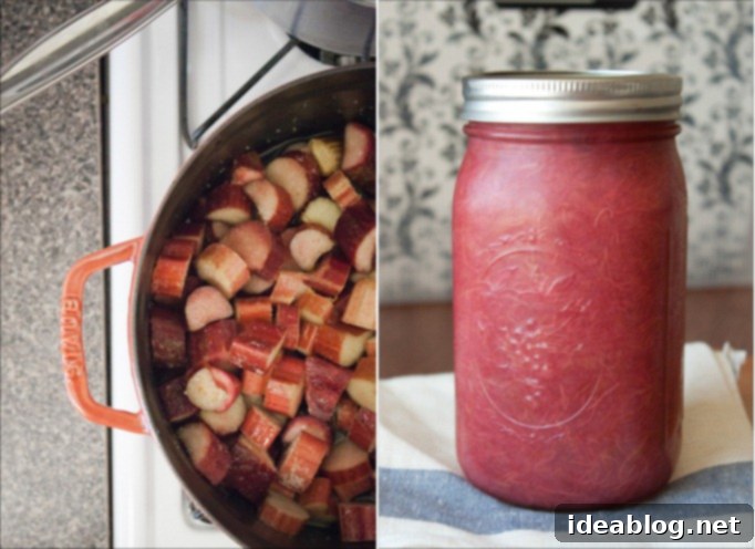 Homestyle Rhubarb Compote 2 Fresh Rhubarb stalks piled high at a grocery store produce section, waiting to be picked.