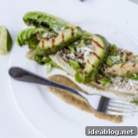 Fire-Kissed Romaine with Zesty Tomatillos, Avocado, and Cotija 5 Grilled Romaine Salad with Avocado, Tomatillos, and Cotija Cheese