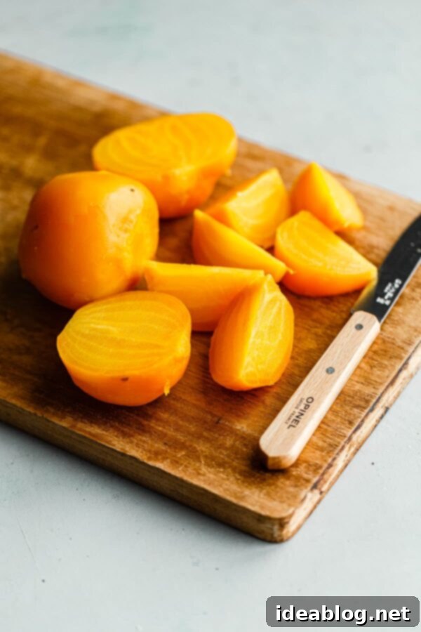 Your Guide to Perfectly Cooked Beets 7 Cut Beets on Cutting Board Ready for Serving
