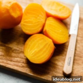 Your Guide to Perfectly Cooked Beets 8 Cooked Yellow Beets on Cutting Board