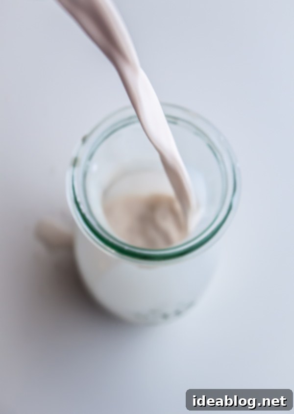 Homemade Hazelnut Milk 5 Close-up of Homemade Hazelnut Milk