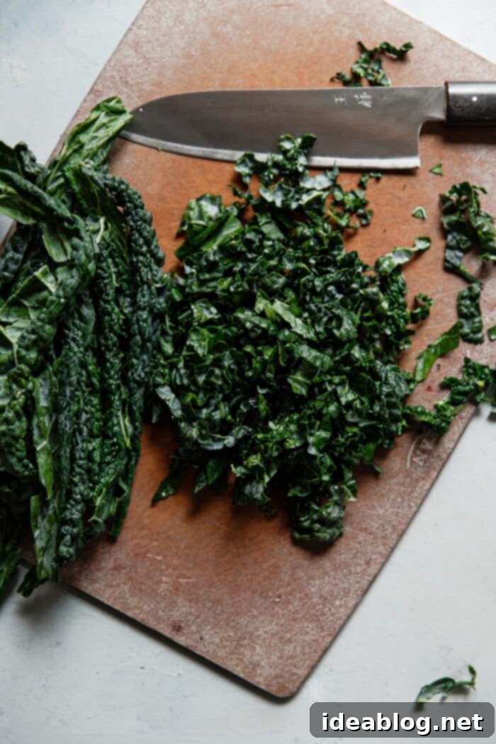 Vibrant Kale Caesar 5 Thinly Sliced Dinosaur Kale Ribbons Ready for Salad